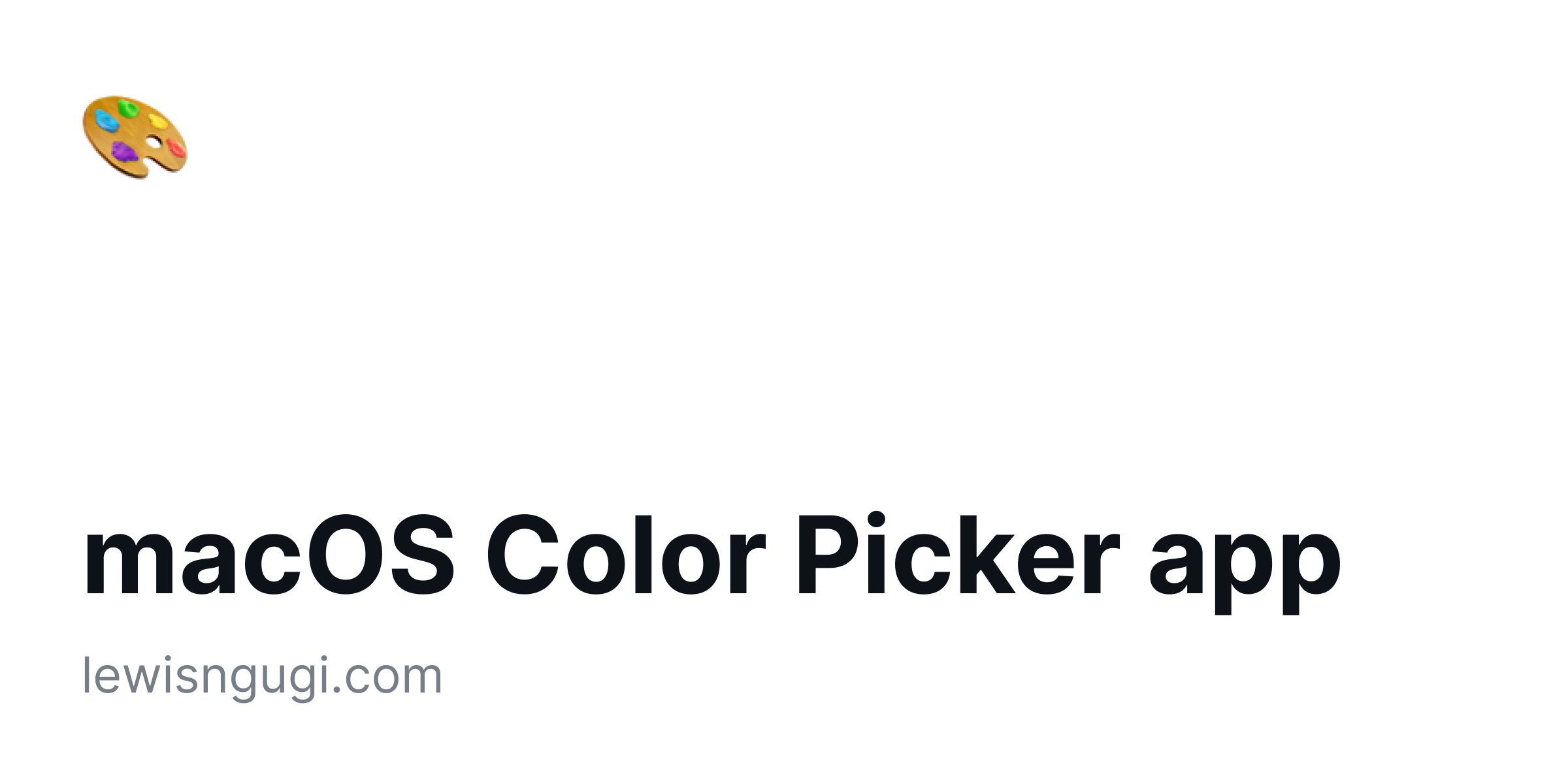 macOS Color Picker