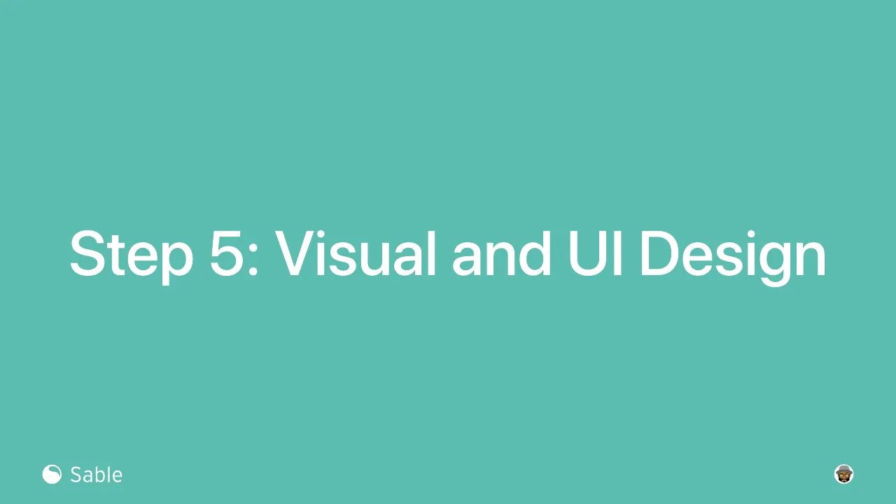 Slide 15 of 24. Section slide: Step 5, Visual and UI Design
