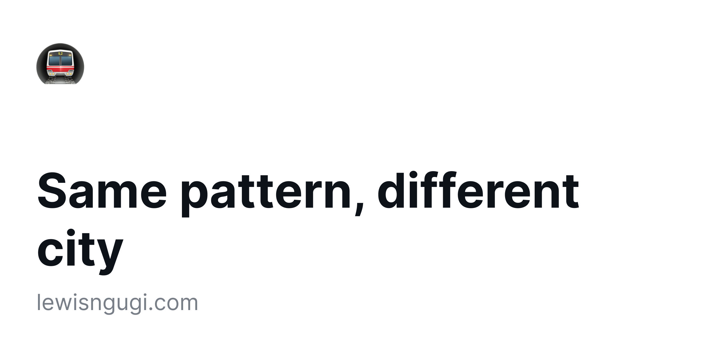 Same pattern, different city